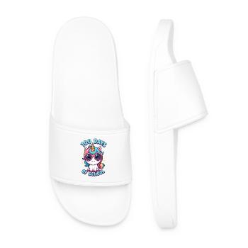 100th Day Of School 100 Day Of School Kids - Men’s Pool Sliders - white - Front