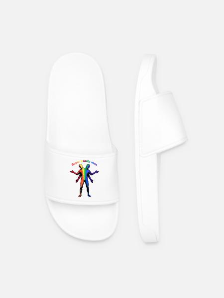 Super-Handwerker-Regenbogen - Männer Badelatschen - Weiß