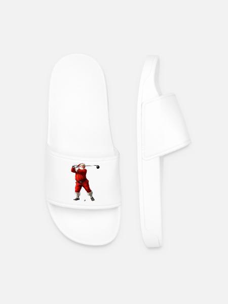 Golfer Santa Claus - Men’s Pool Sliders - white