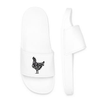 Fans de poulet - Coq - Coq - Poulet fleur - Bio - Claquettes Homme - blanc - Devant