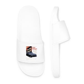 Turbocharged A70 Supra Car Retro Graphic - Men’s Pool Sliders - white - Front