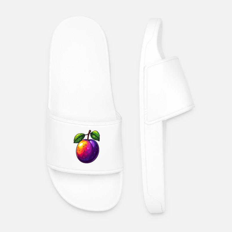 Plum - Men’s Pool Sliders - white
