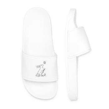 Easter Bunny and Butterfly – LineArt - Men’s Pool Sliders - white - Front