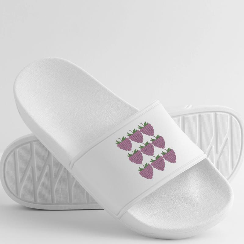 raspberry pattern textile Men’s Pool Sliders