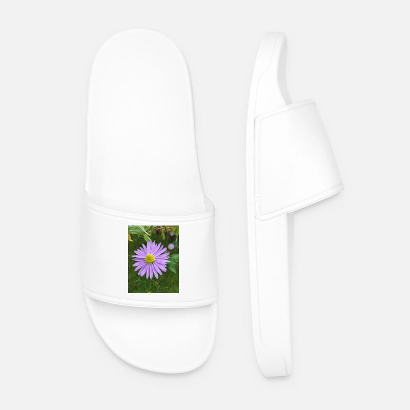 Lila Blüte - Männer Badelatschen - Weiß