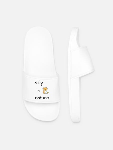 Silly Cat - Men’s Pool Sliders - white