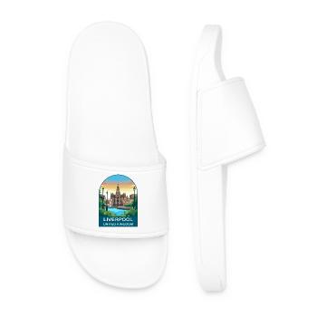 Liverpool Skyline UK Waterfront Illustration - Men’s Pool Sliders - white - Front