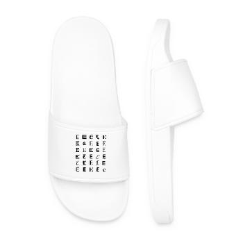 Typography E letter mosaic design - Men’s Pool Sliders - white - Front