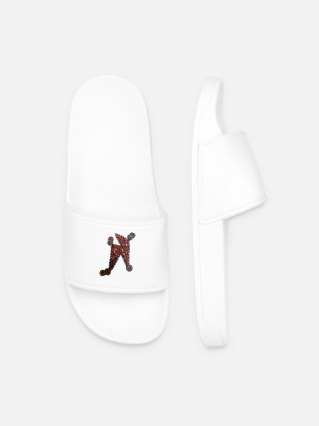 Geometrisches Farb-N-Muster - Martina Eßer - Männer Badelatschen - Weiß