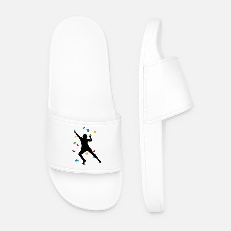 Climbing Wall Man – Boulder Challenge - Men’s Pool Sliders - white