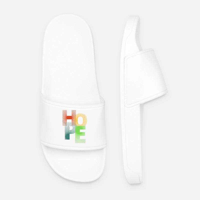 Hope in Colored Rays - Men’s Pool Sliders - white