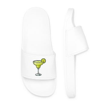 Lime Margarita Glass Design - Men’s Pool Sliders - white - Front