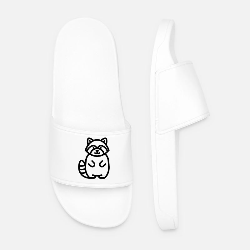 raccoon - Men’s Pool Sliders - white