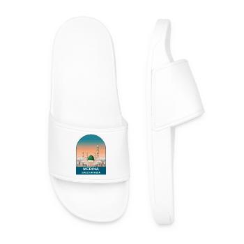 Medina Saudi Arabia Vintage Mosque Travel Design - Men’s Pool Sliders - white - Front