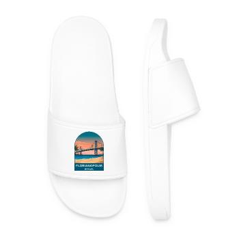 Florianópolis Brazil Bridge Vintage Travel Art - Men’s Pool Sliders - white - Front