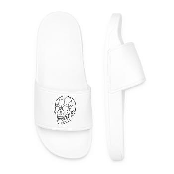 Geometric Skull - Men’s Pool Sliders - white - Front