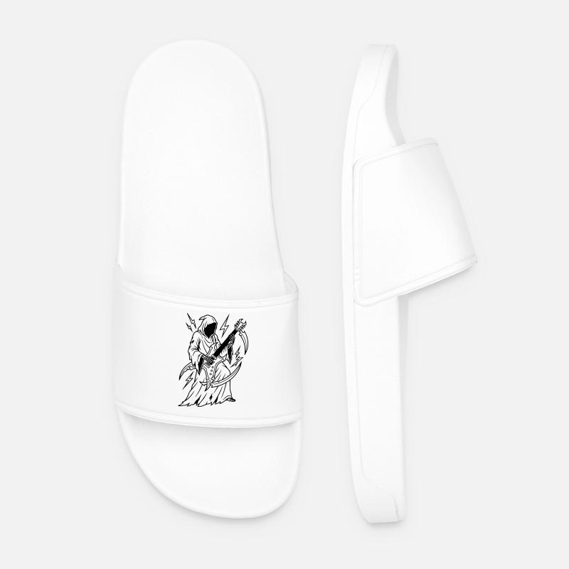 Death Metal - Men’s Pool Sliders - white