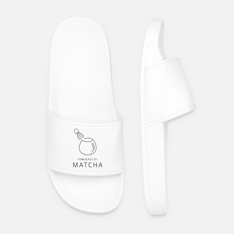PowderedByMatcha - Men’s Pool Sliders - white