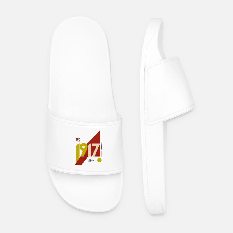 Constructivist 1917 - Russian Revolution - Men’s Pool Sliders - white