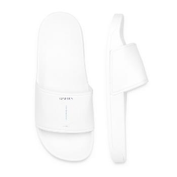 Hélice ADN bleue sur fond circulaire - Claquettes Homme - blanc - Devant