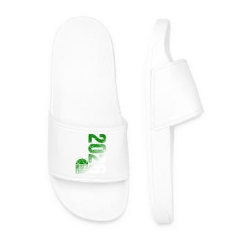 Basketball Champion Shirt 2026, green white - Men’s Pool Sliders - white - Front