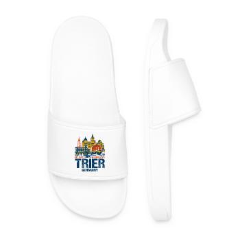 Historical Trier Germany City Skyline Novelty - Men’s Pool Sliders - white - Front