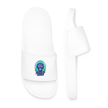 L’école arrive, Cyber Skull Skull Fur Hood - Claquettes Homme - blanc - Devant