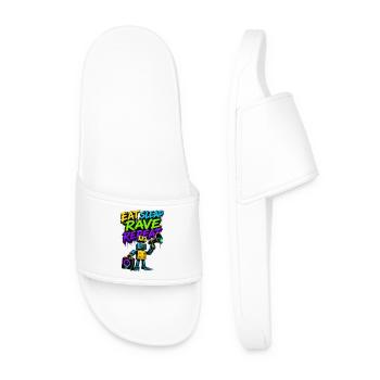 Eat Sleep Rave Repeat Graffiti Robot - Men’s Pool Sliders - white - Front