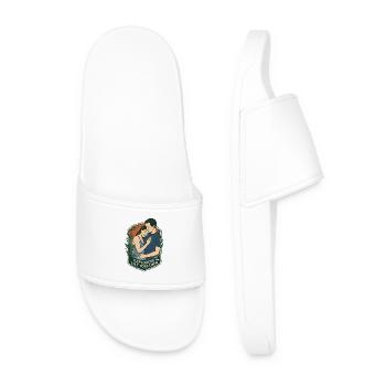 Couple on the go - Retro life together - Men’s Pool Sliders - white - Front