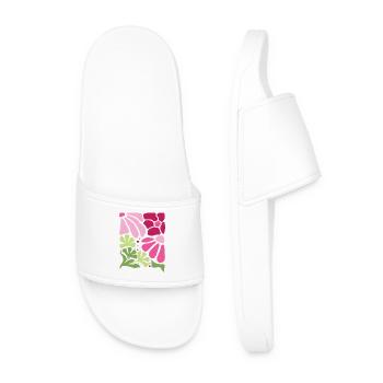 Boho Blumen Frühling Sommer Garten Natur - Männer Badelatschen - Weiß - Vorne