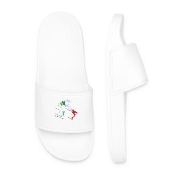 Italy flag on the map of Italy EN - Men’s Pool Sliders - white - Front