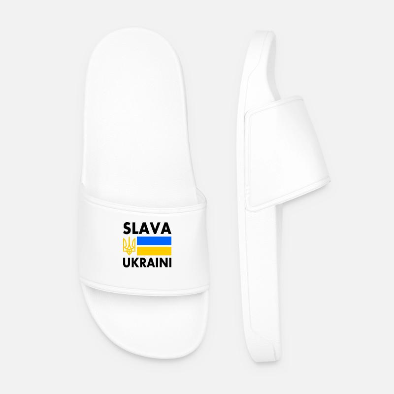 Slava ukraini - Männer Badelatschen - Weiß