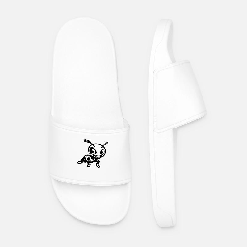 Ant Comic - Men’s Pool Sliders - white