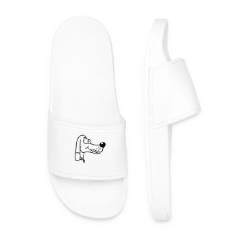 Visage de chien Petit Tête d’animal de compagnie Mignon - Claquettes Homme - blanc - Devant