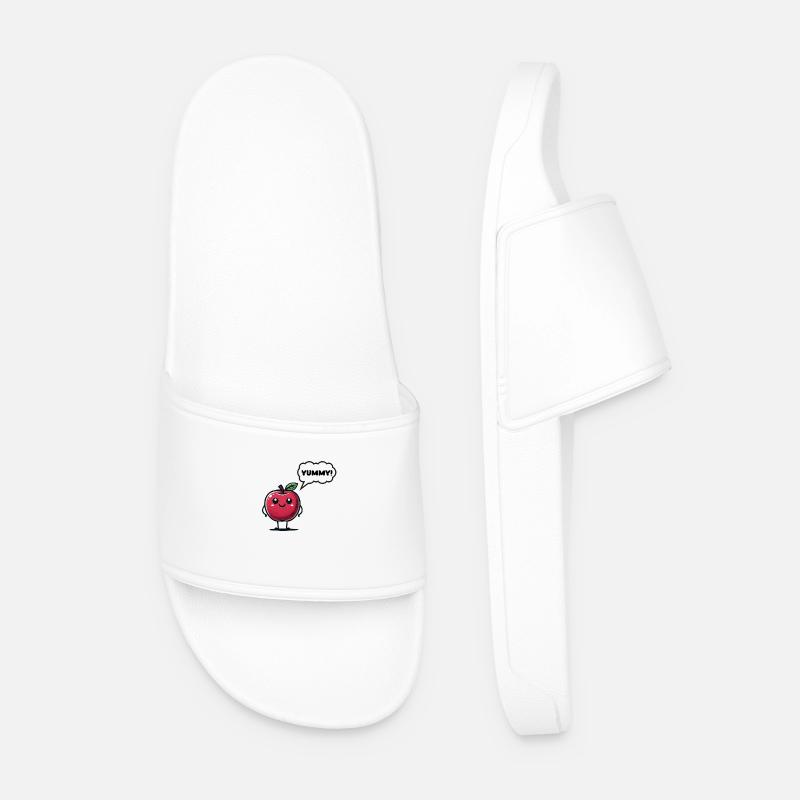 Apple Comic - Men’s Pool Sliders - white