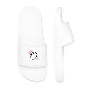 Letter o flowers - Men’s Pool Sliders - white - Front