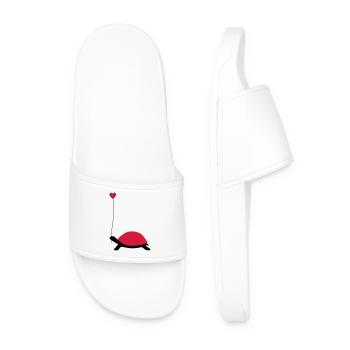 Tortue avec ballon de coeur - Claquettes Homme - blanc - Devant