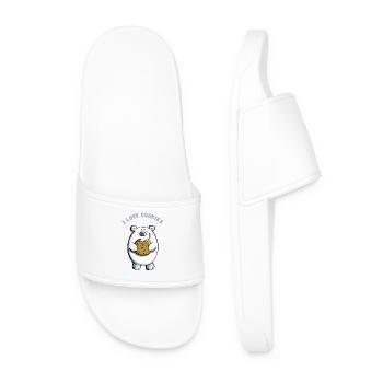 I Love Cookies Polar Bear - Cookies - Funny - Gift - Men’s Pool Sliders - white - Front
