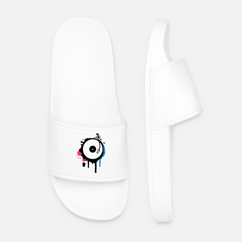 Turntable Graffiti - Männer Badelatschen - Weiß