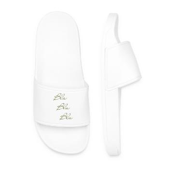 Bla Bla Triple Green Script - Men’s Pool Sliders - white - Front