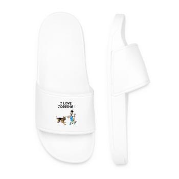 the jogger and the dog - Men’s Pool Sliders - white - Front