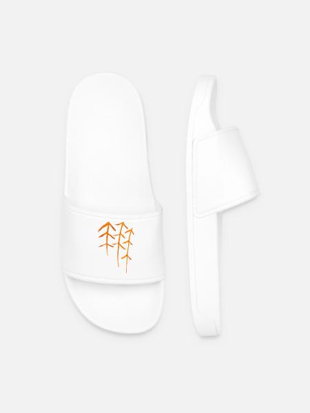 Fir Runes / Forest Symbol - Men’s Pool Sliders - white