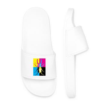 Estilo Pop Art con Escarabajo de Colores - Men’s Pool Sliders - white - Front