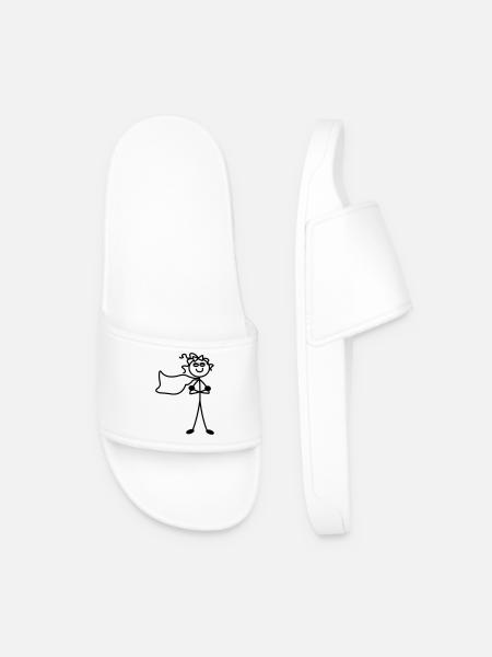 Super girl with cape - Men’s Pool Sliders - white
