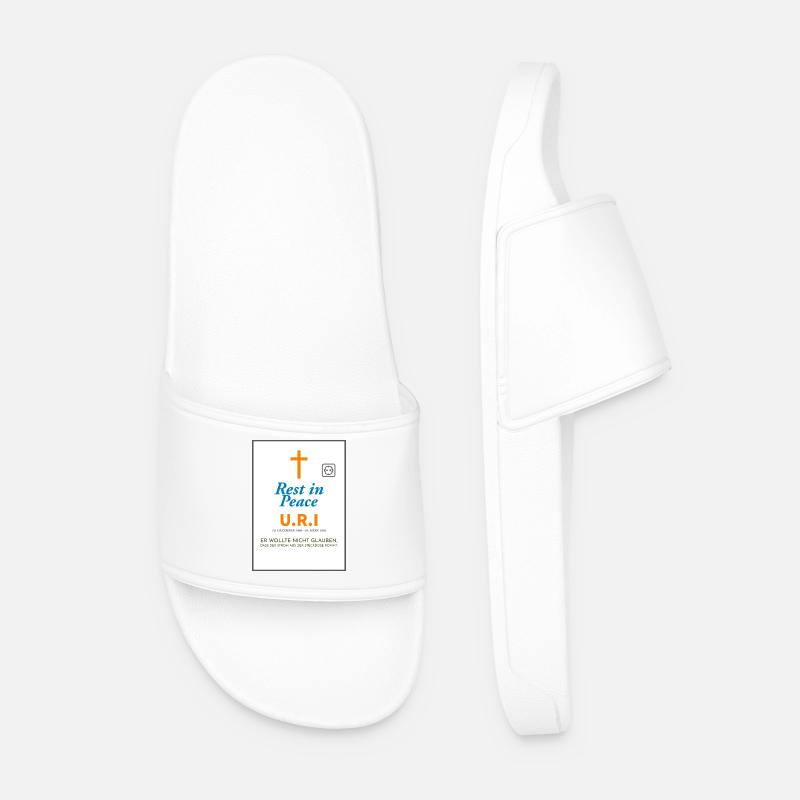 Commemorative Design Peace and Faith Ironic - Men’s Pool Sliders - white