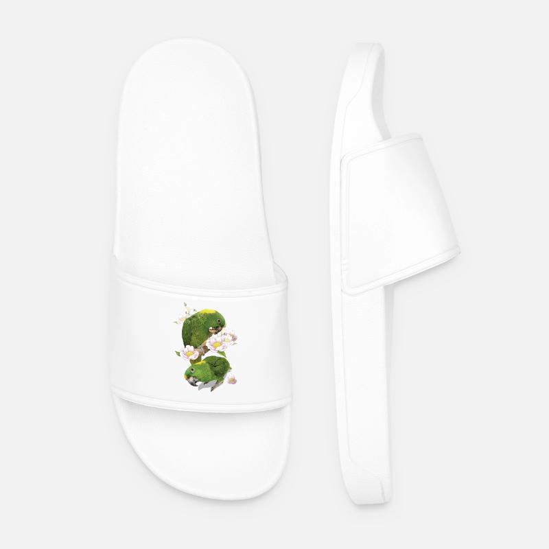 Le perroquet à nuque jaune - Claquettes Homme - blanc