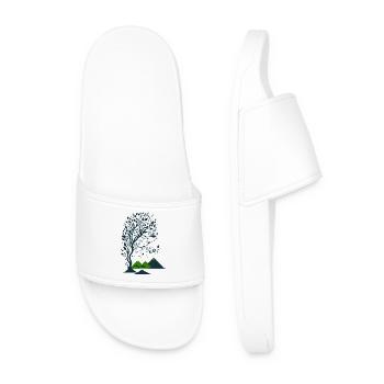 Tree and mountains minimalist - Men’s Pool Sliders - white - Front