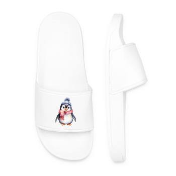 Penguin in winter - Men’s Pool Sliders - white - Front