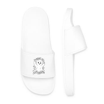 Ghost This Is Boo Sheet Funny Halloween Sayings - Men’s Pool Sliders - white - Front
