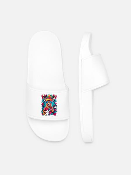Renne avec guitare - Claquettes Homme - blanc